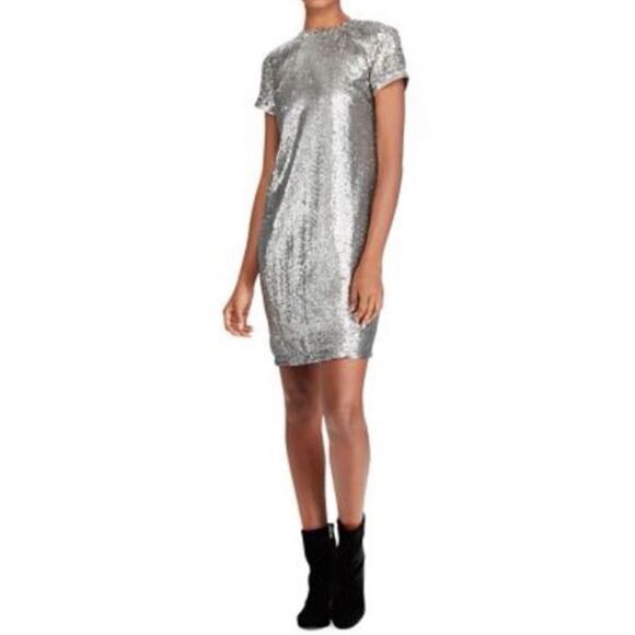 Lauren Ralph‎ Lauren Sequin Short Sleeve Shift Dress Size 14W NWT - Picture 1 of 9